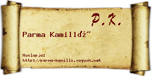 Parma Kamilló névjegykártya